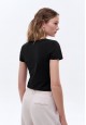 Womens Tshirt Fitted Silhouette Black