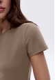 Womens Tshirt Fitted Silhouette Mocha