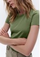 Womens Tshirt Fitted Silhouette Khaki
