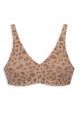 Underwire bra with soft cup animal print