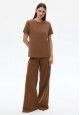 Womens Tshirt with a Straight Silhouette walnut
