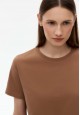 Womens Tshirt with a Straight Silhouette walnut