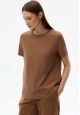 Womens Tshirt with a Straight Silhouette walnut