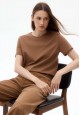 Womens Tshirt with a Straight Silhouette walnut