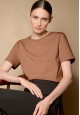 Womens Tshirt with a Straight Silhouette walnut