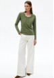 Womens Long Sleeve with Placket eucalyptus
