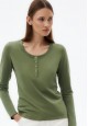 Womens Long Sleeve with Placket eucalyptus