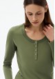 Womens Long Sleeve with Placket eucalyptus