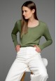 Womens Long Sleeve with Placket eucalyptus