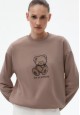 Sweatshirt with Print mocha 