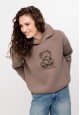 Hoodie with Print mocha 