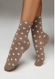 Set of Socks with Heart Print whitemocha