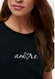 Tshirt with Heart Print black