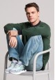 Classic Mens Sneakers gray and green