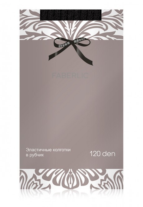 ST140 Колготки в рубчик, 120 den, черные, размер S