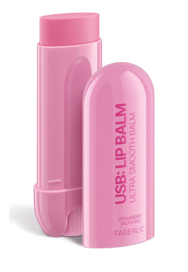 Увлажняющий оттеночный бальзам для губ USB Lip Balm, тон клубничный коктейль