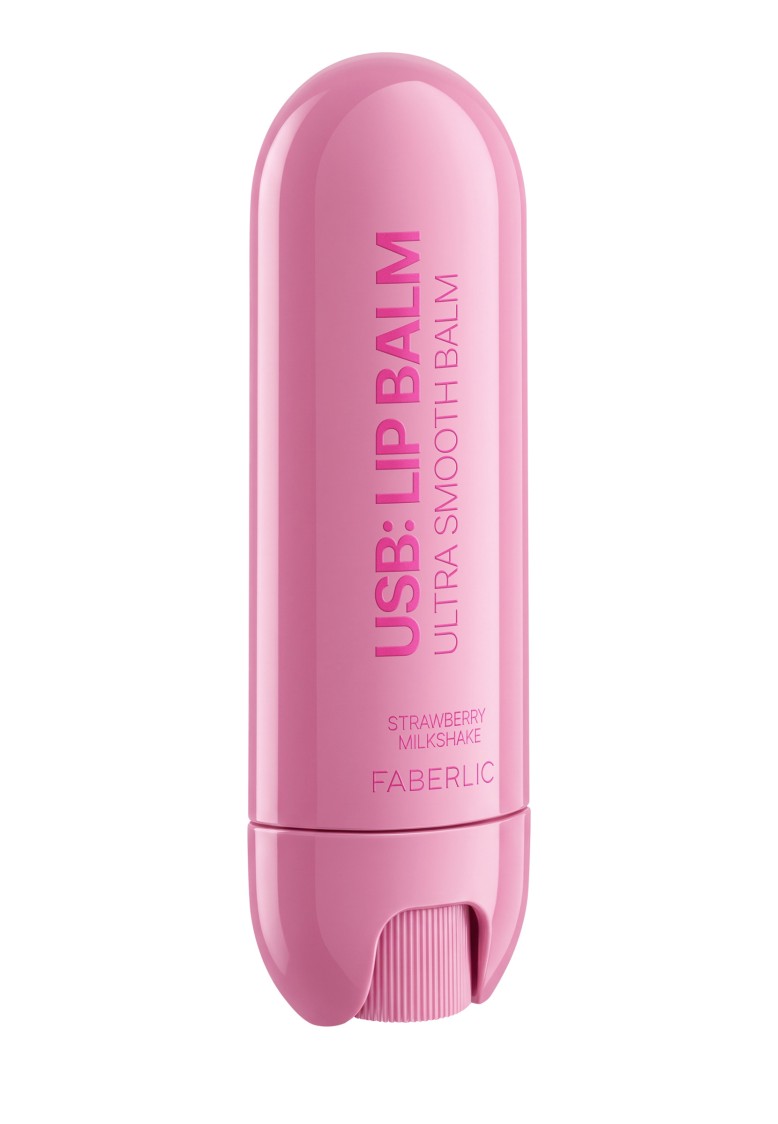 Увлажняющий оттеночный бальзам для губ USB Lip Balm, тон клубничный коктейль