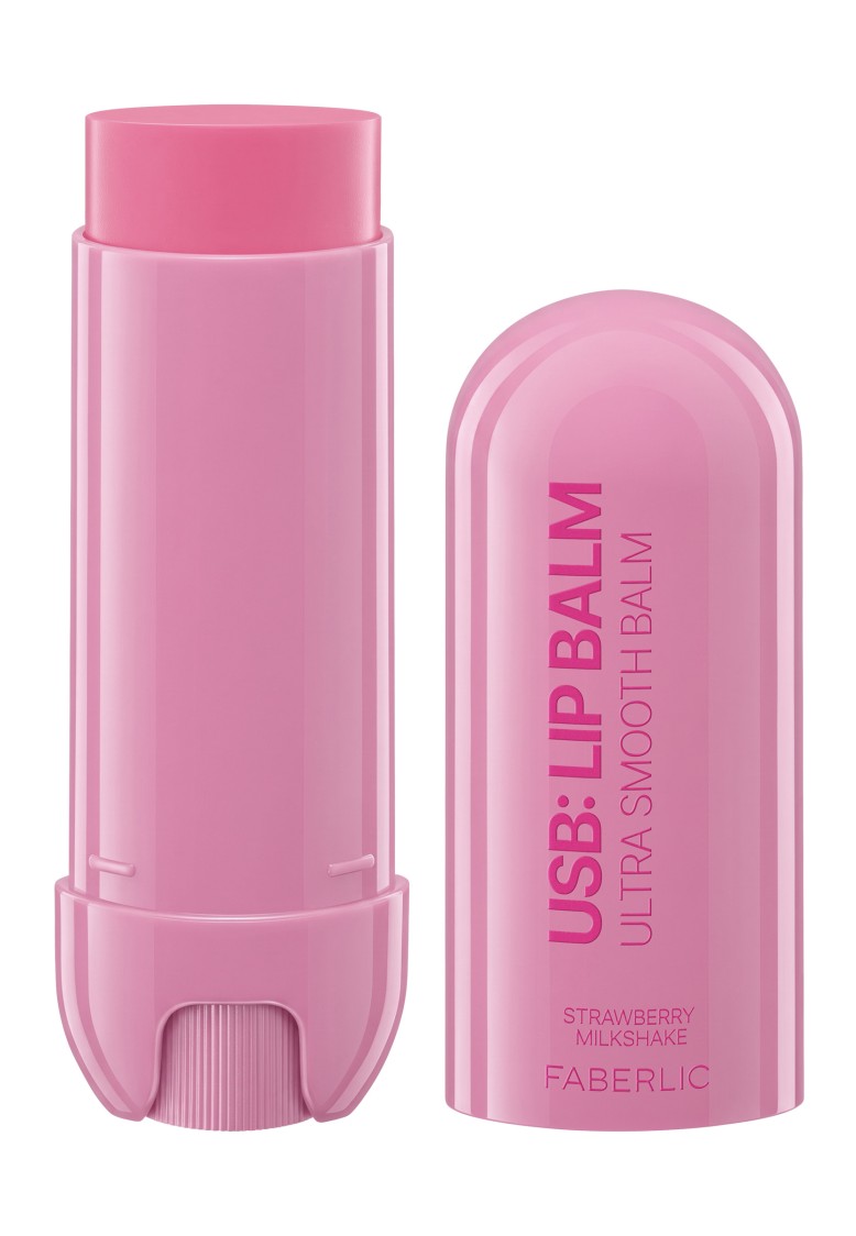 Увлажняющий оттеночный бальзам для губ USB Lip Balm, тон клубничный коктейль